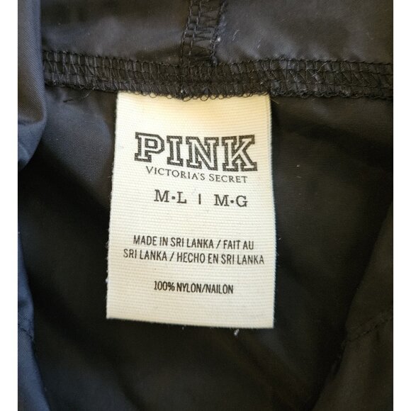 Victorias Secret PINK Black Light Windbreaker Rain Jacket Hooded Zip Size M - L - Picture 6 of 10